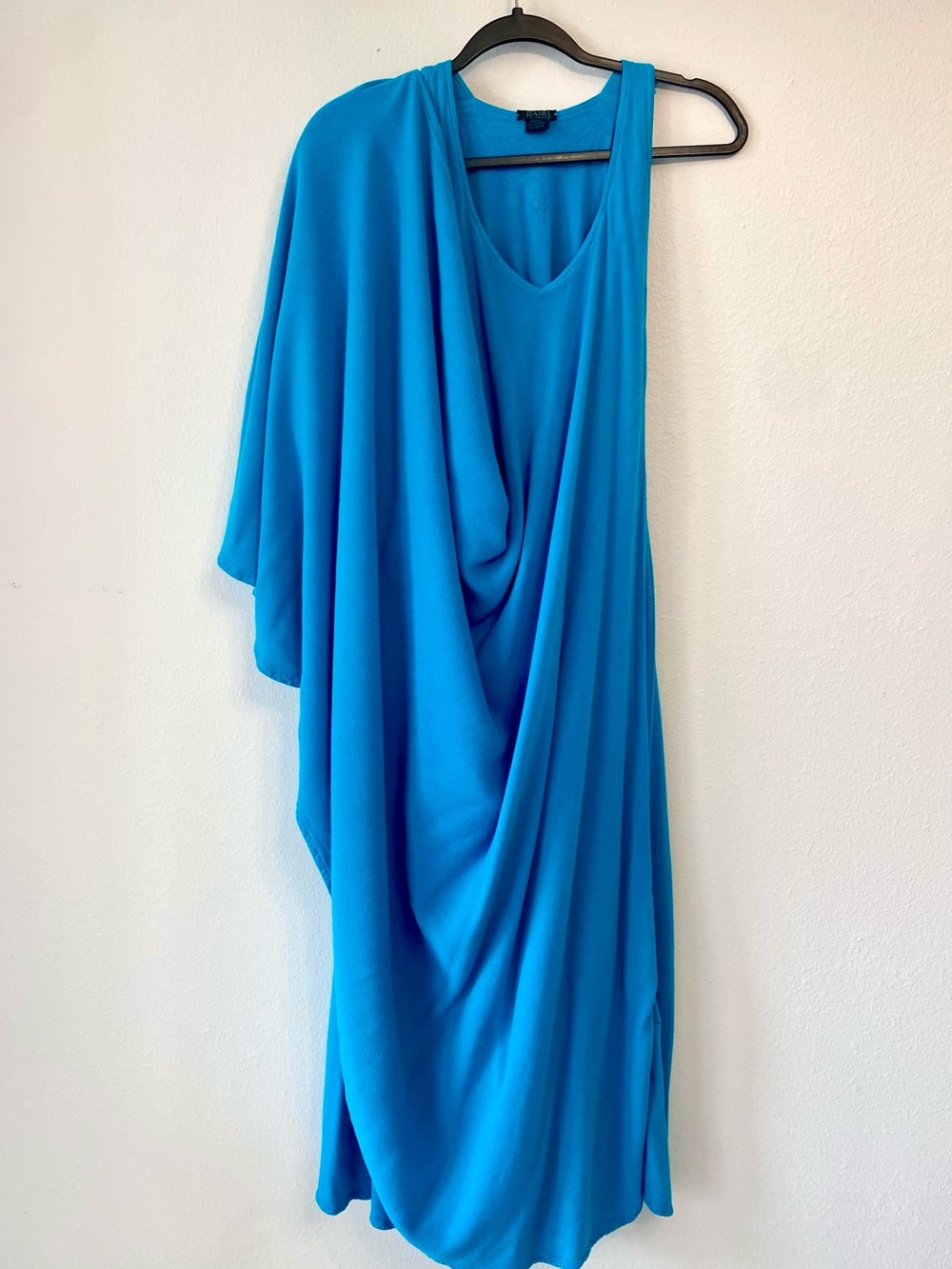 Dairi Draped Sleeveless Blue Maxi Dress